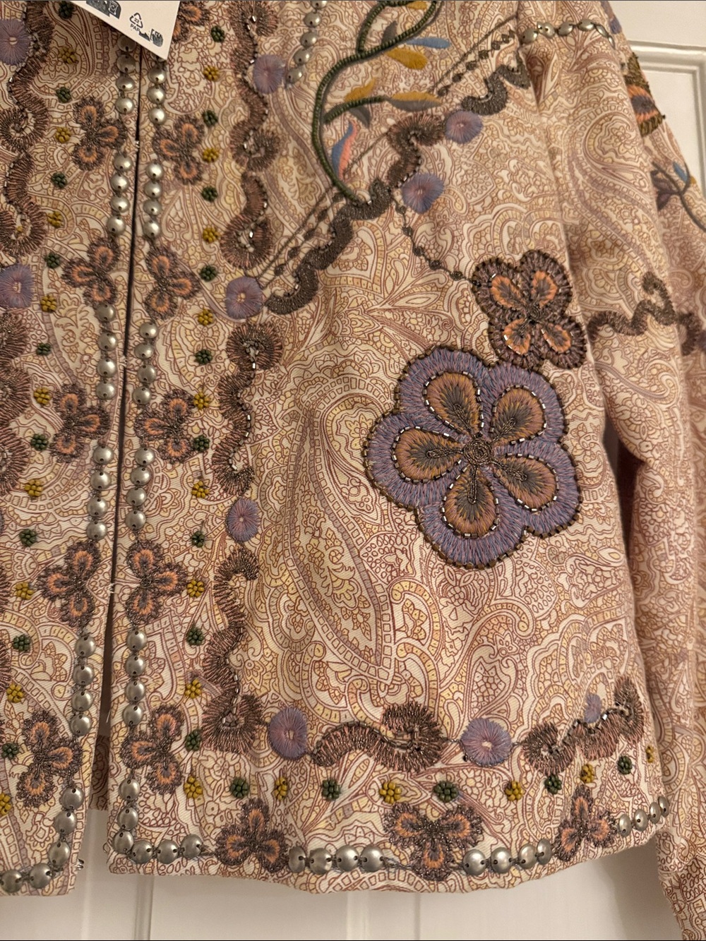 Zara embroidered paisley and floral jacket - Picture 6 of 7